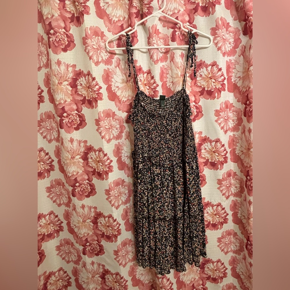 Wild Fable Black Floral Smocked Dress